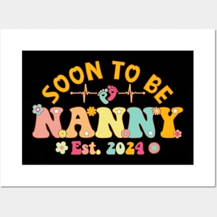 Soon To Be Nanny 2024 Mother's Day For New Nanny Posters and Art